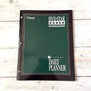 Five Star Student Daily Planner Mead Forrest Green Black NEW